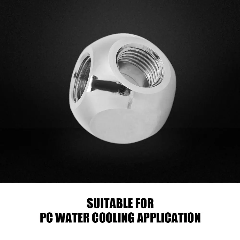 Durable G1/4 Threaded Water Cooling Fitting 3 Way Black/Silver 3 Way Brass Adapter Water Cooling Accessories Cooling System