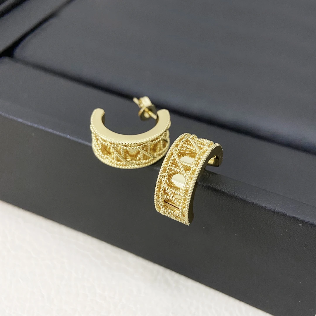 New Arrival 2026,925 Sterling Silver Tengge Pattern Hollow Earrings Woman, Luxury Brand Fashion Jewelry for Ladies