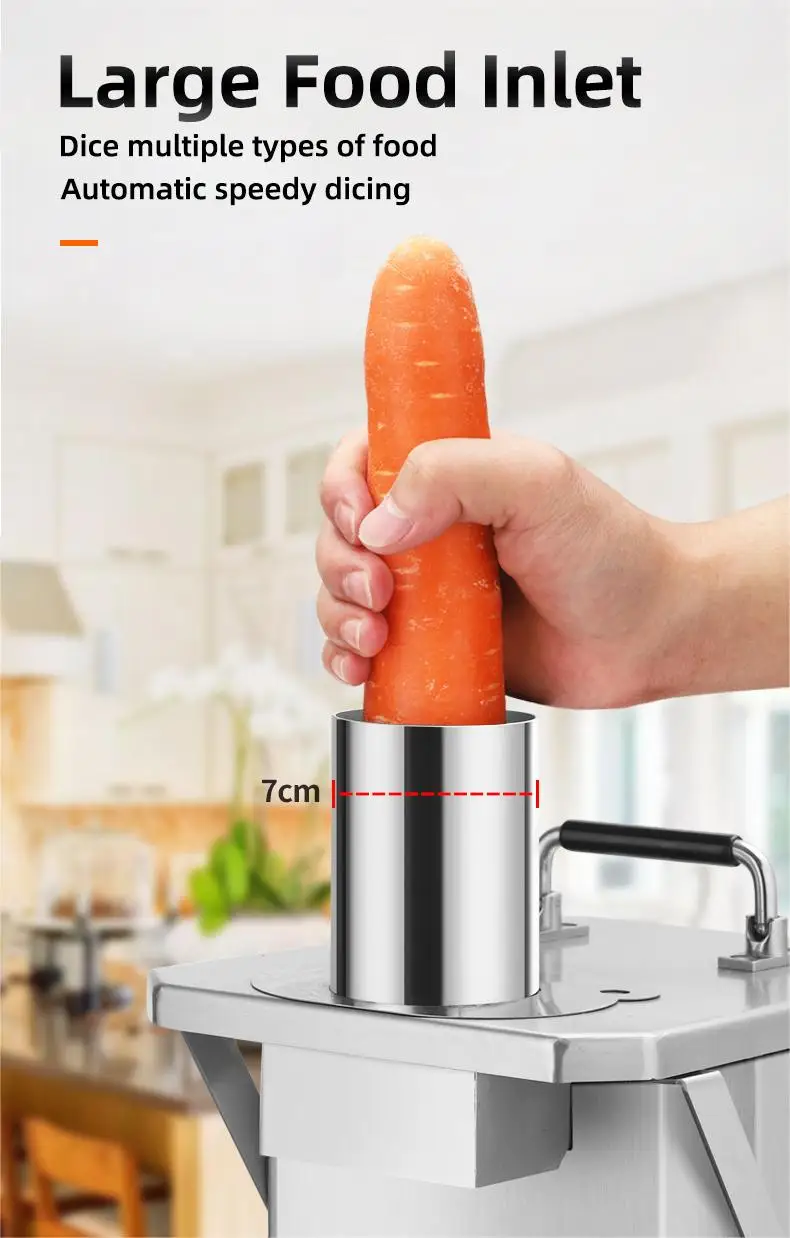 

Commercial Automatic Carrot Potato Onion Vegetable Diced Cut Pellets Stainless Steel Dicing Tool