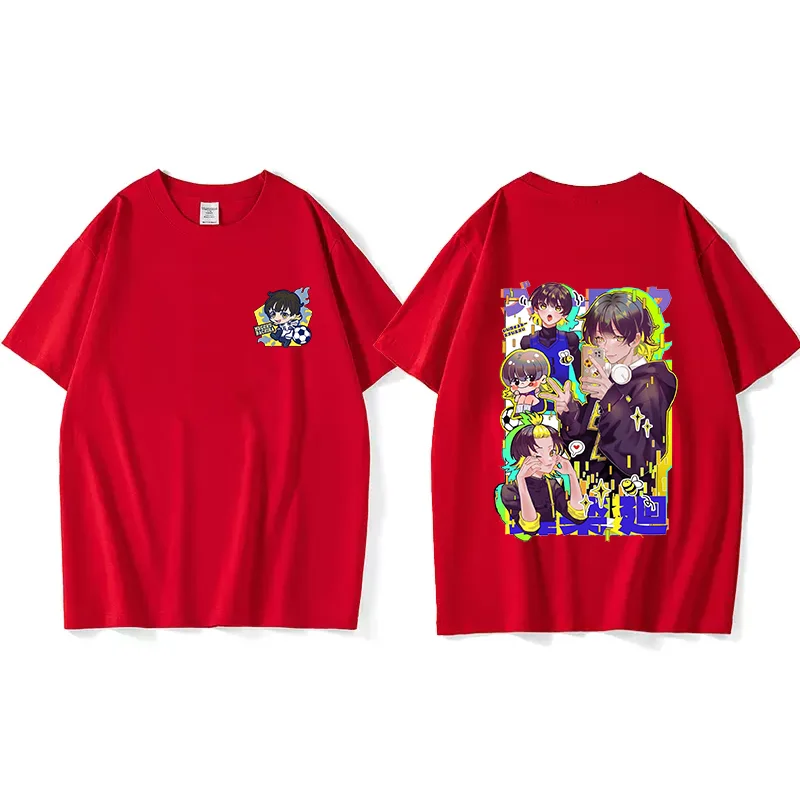 Anime BLUE LOCK Bachira Meguru Print T Shirt Couple student street sports casual T-shirt