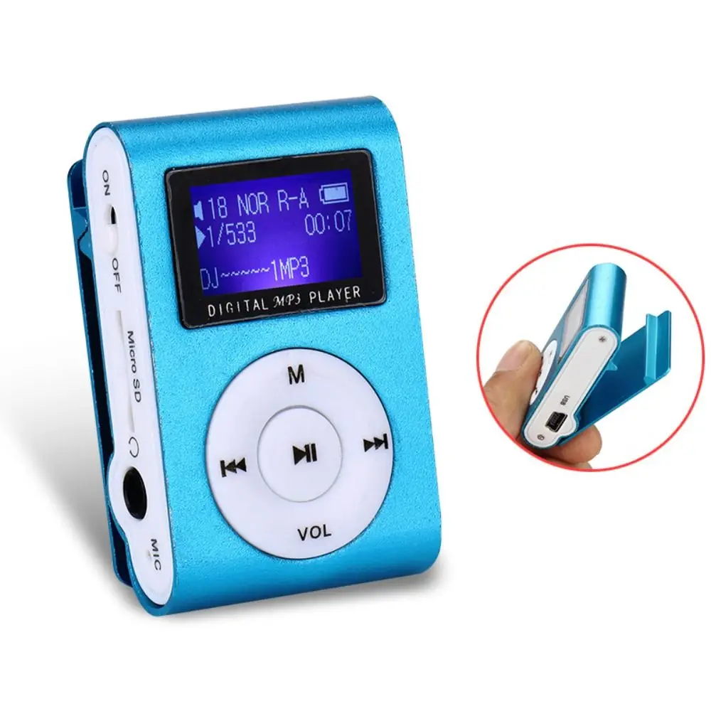 Lossless Sound Portable Mini MP3 Player with LCD Screen Metal Clip USB MP3 Music Players Card Slot Support SD TF Student Walkman