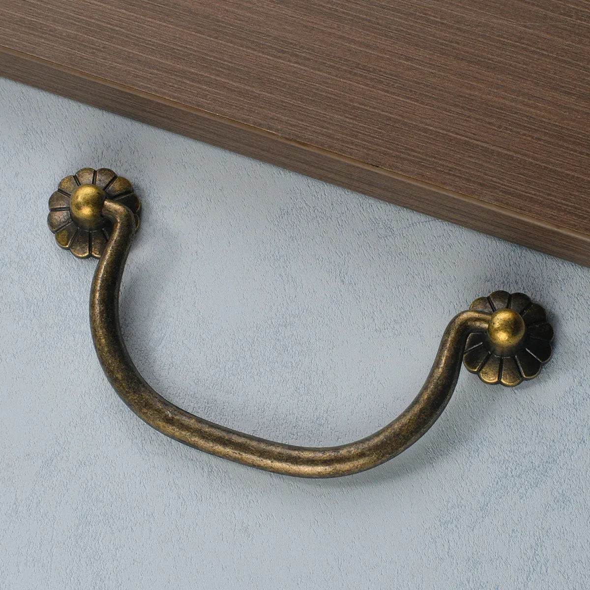 New Chinese cabinet door bronze cabinet wardrobe door handle antique copper shoe cabinet drawer hole spacing 102