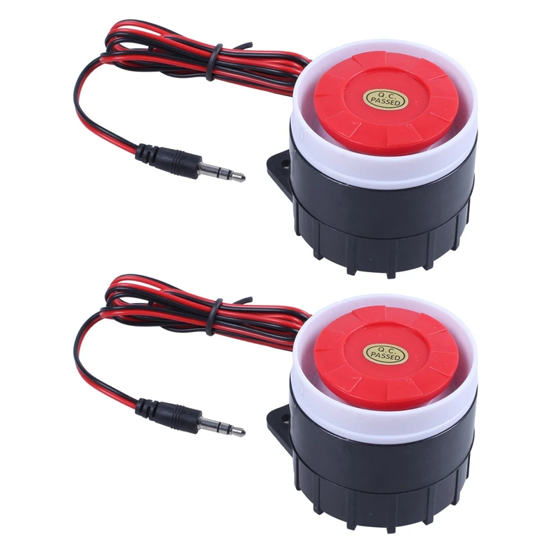 2X Wired Mini Siren For Home Security Alarm System Horn Siren 120DB 12V