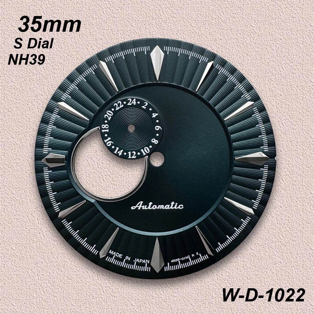 35mm S Logo Cocktail Dial Fit NH39 Japan Automatic Movement High-Quality Vertical Hollow Out Watch Modification Accessories