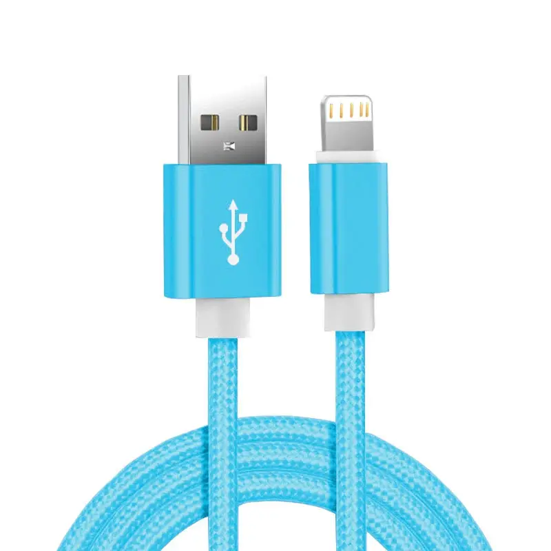 Metal Nylon Braided USB Charger Cable for iPhone 14 8 7 6S Plus X XR XS 11 12 13 Pro Max iPad 9 Fast Charging Data Cord 1m 2m 3m - 4