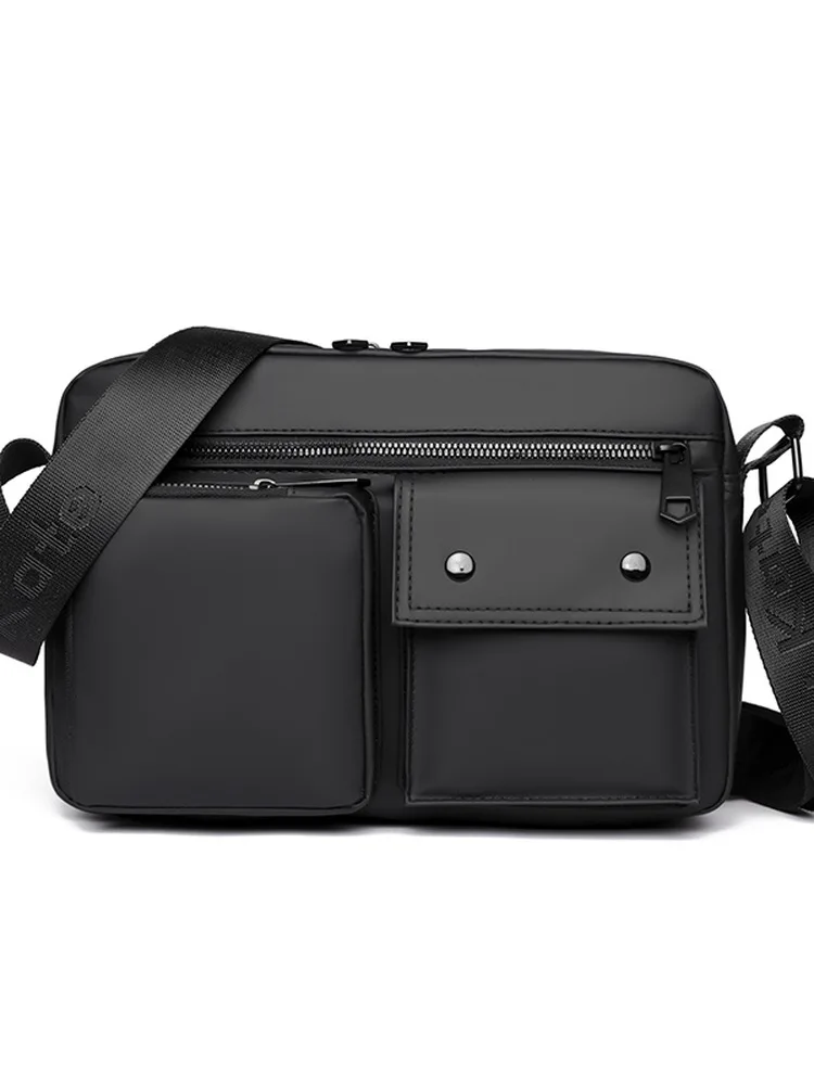 

Новая мужская многоэтажная водонепроницаемая кожаная мембранная сумка через плечо, повседневная нейлоновая ткань, однотонный дизайн