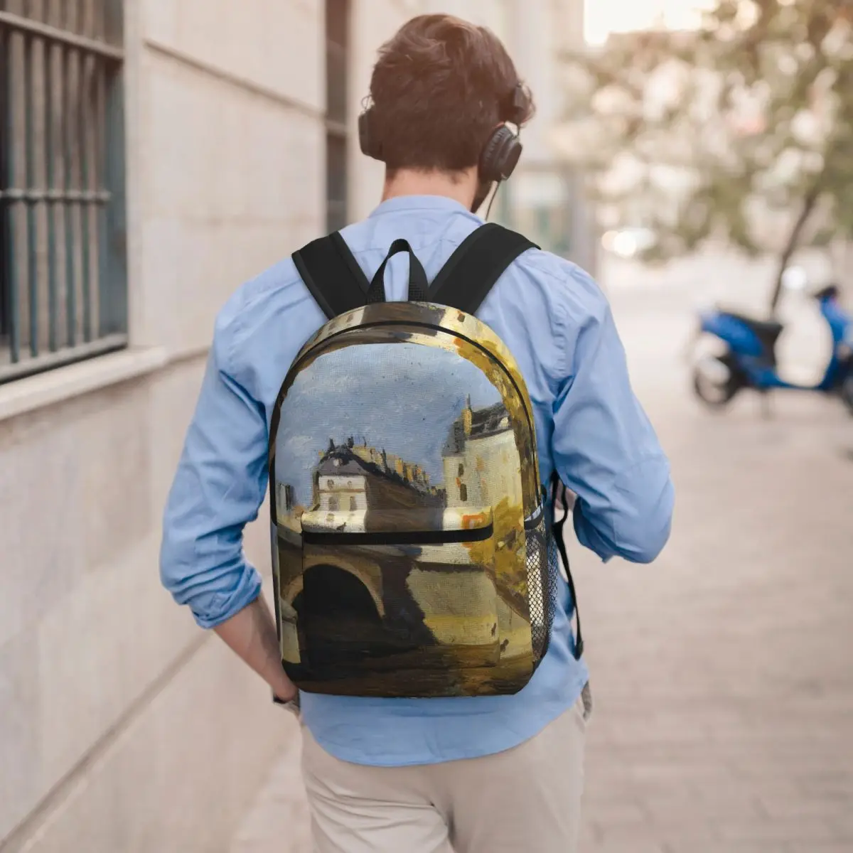 Bridge On The Seine 1909 - Edward Hopper Student Backpack School Bag Hiking Travel Daypack for Boys Girls Bookbag Shoulder Bags