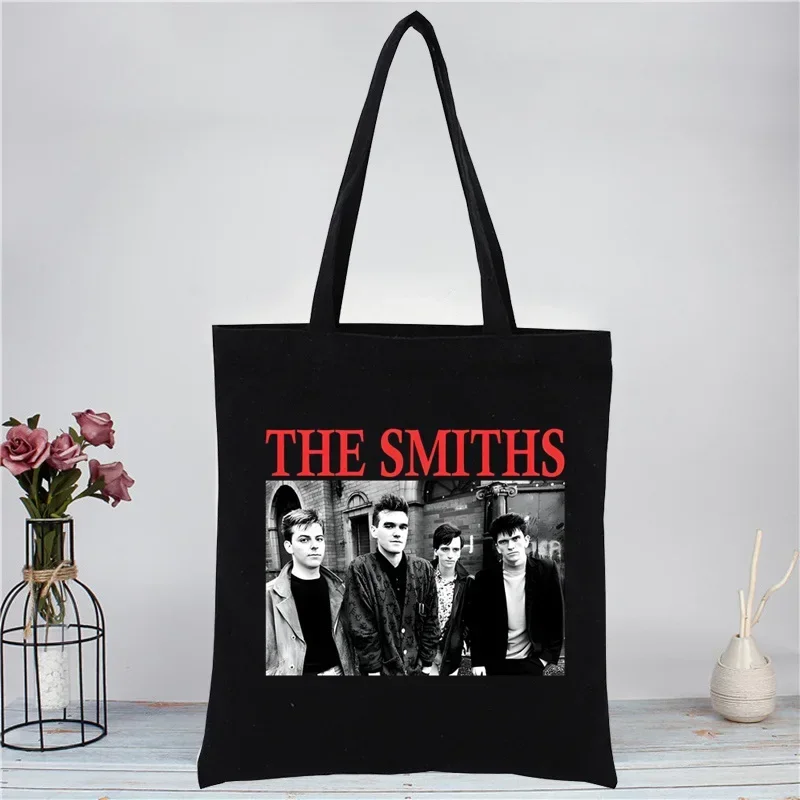 The Smiths The Queen Is Dead Shopping Canvas Bag Female Girl Tote Eco Harajuku Morrissey 1980\'s Rock Shopper Shoulder Bags