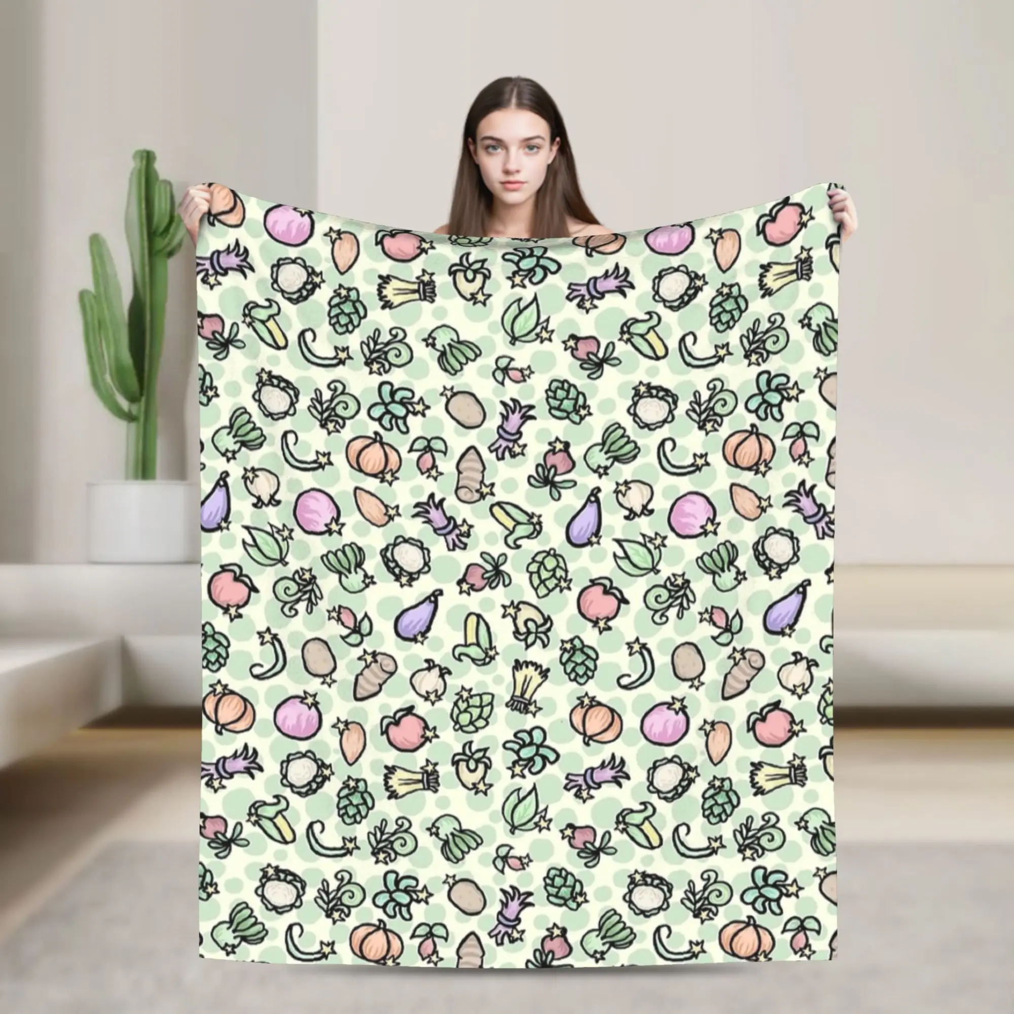 

Vegetables Stardew Valley Blankets Velvet All Season Multifunction Soft Throw Blankets for Sofa Office Quilt