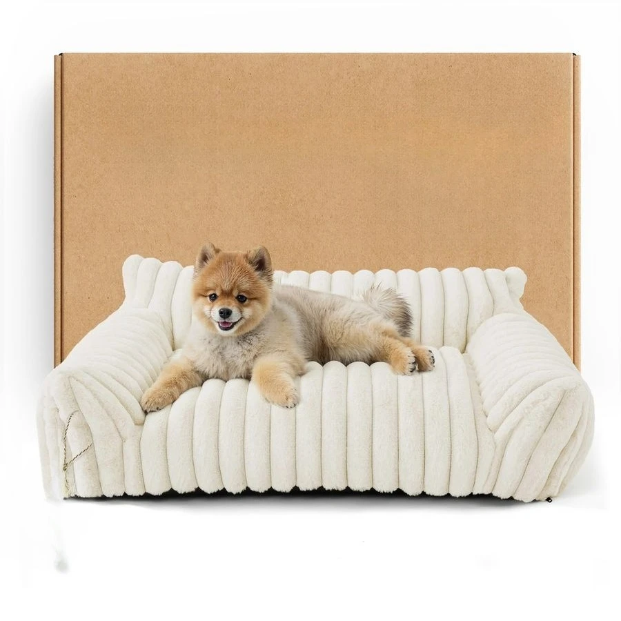 

ComfyFleece Cute Cat Couch for Pets As Seen on TV on Good Day New York, Small Medium Dog Bed, Supportive Couch Bed for Small Dog