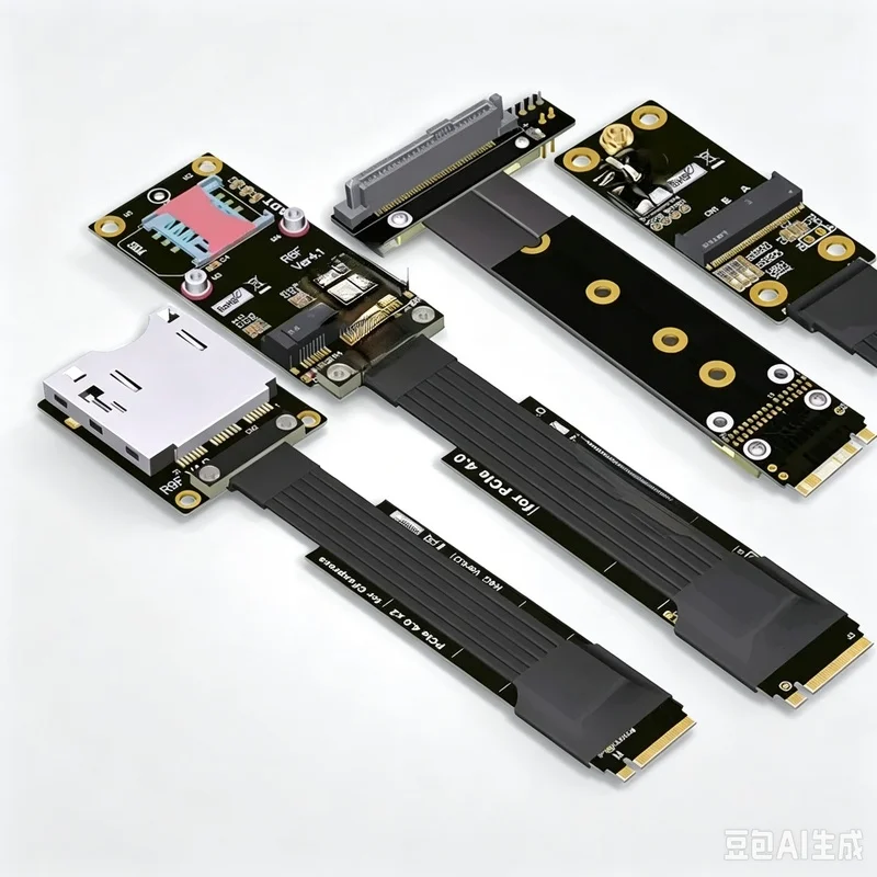 aa-for-m2-nvme-m‑key-リボンエクステンダーアダプターカード-u2-mini‑pcie-cfexpress-ssd-に変換-高速信号ライザーケーブル-m2-m用