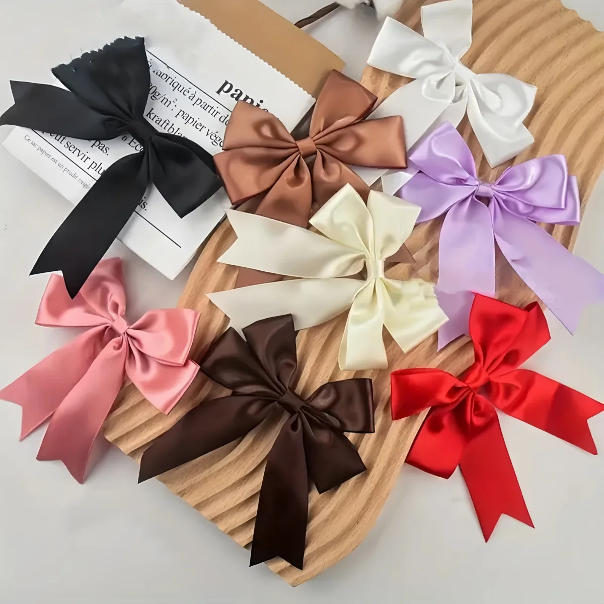 4 Stück/Set Große Satinband-Schleife aus Polyester, Mehrschichtige Seidenschleife für DIY-Nähprojekte, Hochzeitsdekoration, Haarspangen und Kleidungszubehör – Detail 5