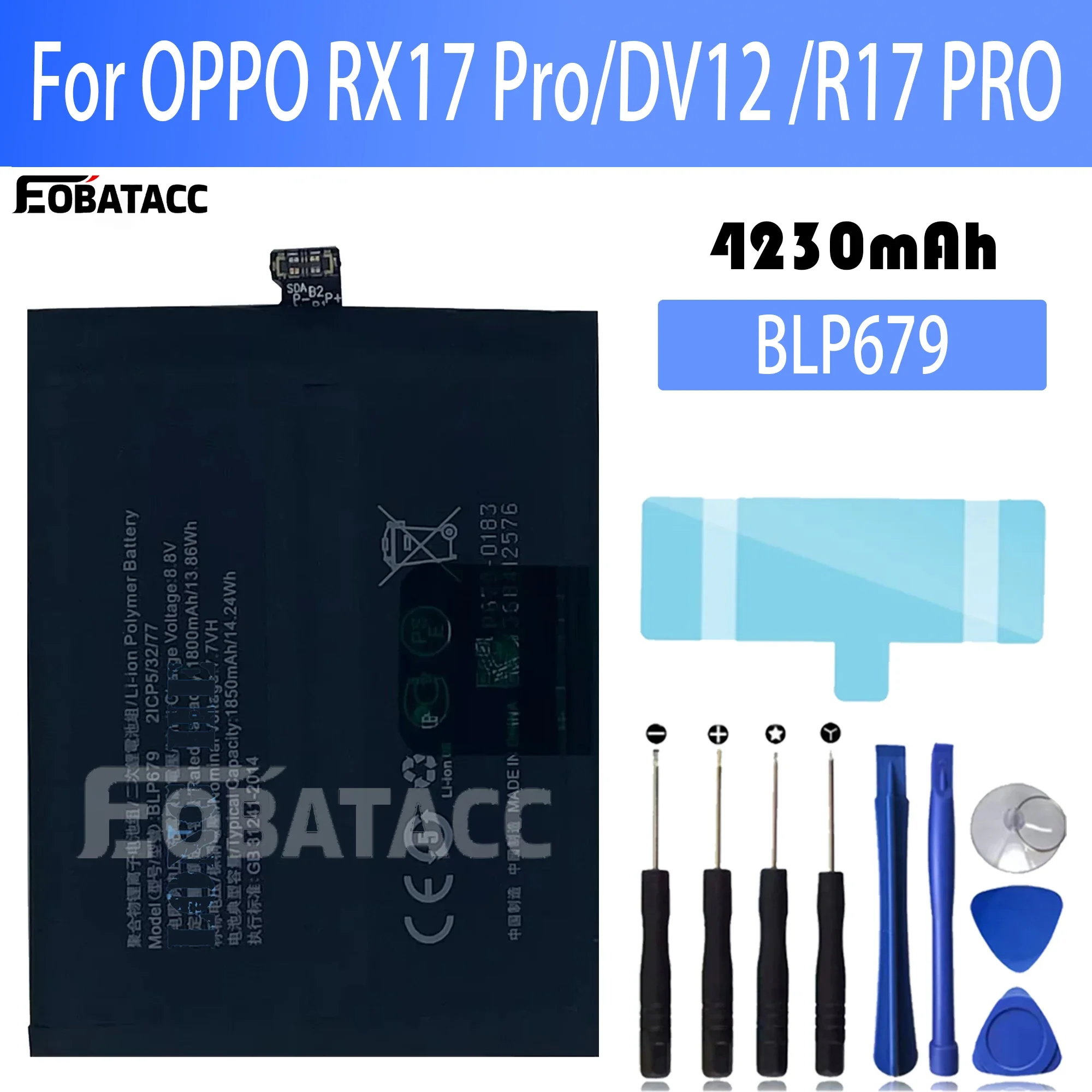 

100% New Original Battery BLP679 For OPPO DV12 R17 PRO RX17 Pro Battery + Free Tools