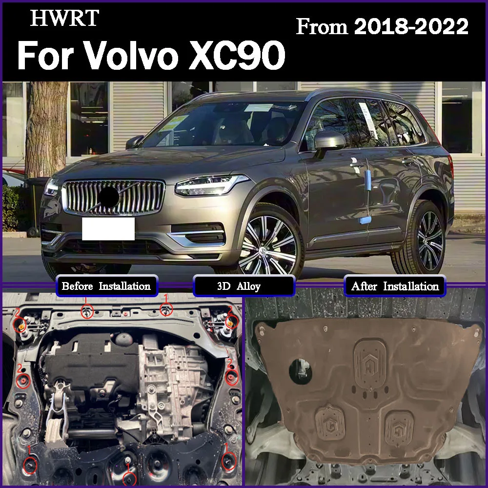 

For Volvo XC90 2018 - 2022 2.0T Under Engine Guard Splash Shield Mud Fender Cover Plate Fender Mudguard Protector Alloy