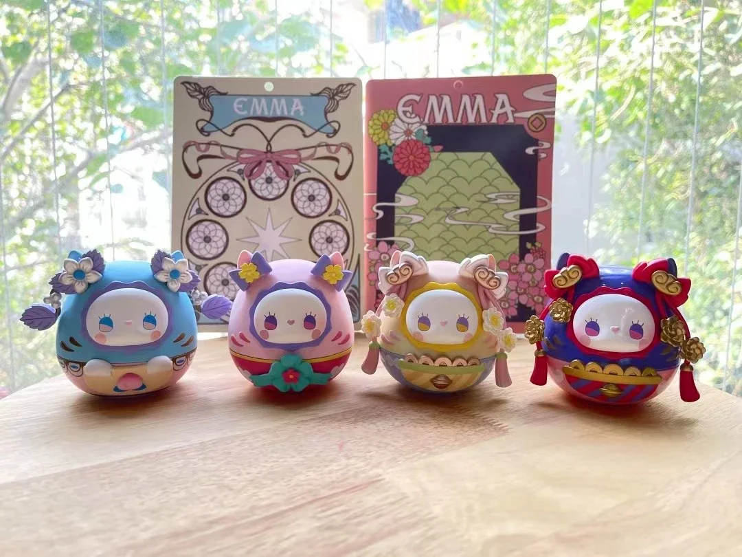 EMMA-Figurine au beurre Daruma de la forêt secrète, décoration de bureau, ornement porte-bonheur, application de Roly, Kawaii Surprise, cadeau