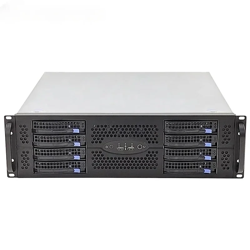 Hot salesGood quality 3U compact storage server chassis 550MM 8 HDD hotwap Bays supporting ATX PSU ATX MB rack server case