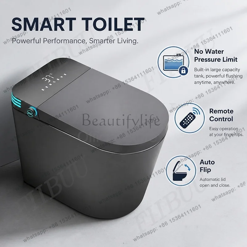 Luxury Smart Bidet Toilet with Auto Open Instant Warm Water Heated Seat Warm Air Dryer All-in-One Intelligent Toilet Elongated