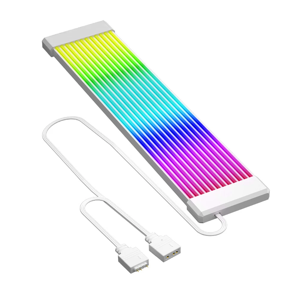 Flexible RGB LED Light Strip Bar ARGB Board Cover For Computer Power Supply ATX 24PIN GPU Video Card Cables And Case