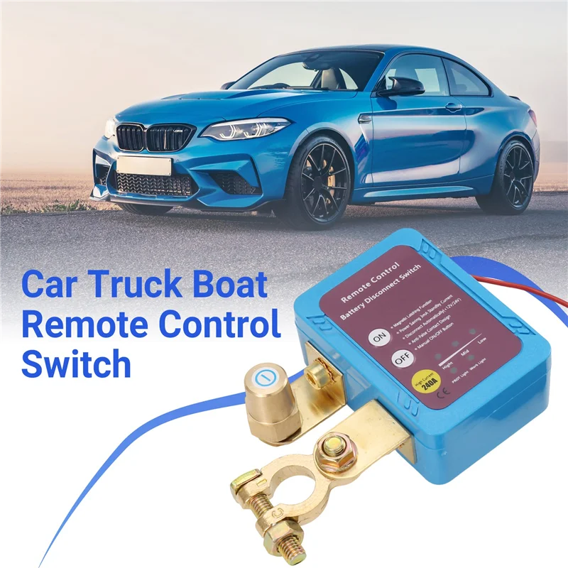 

12V 240A Remote Battery Disconnect Switch, Automatic Power Off Switch Car Truck Boat Remote Control Switch-A02G