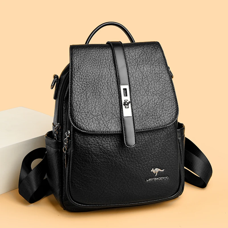 

Женский рюкзак большой емкости, винтажные сумки высокого качества из искусственной кожи для женщин, дорожный рюкзак, женский рюкзак