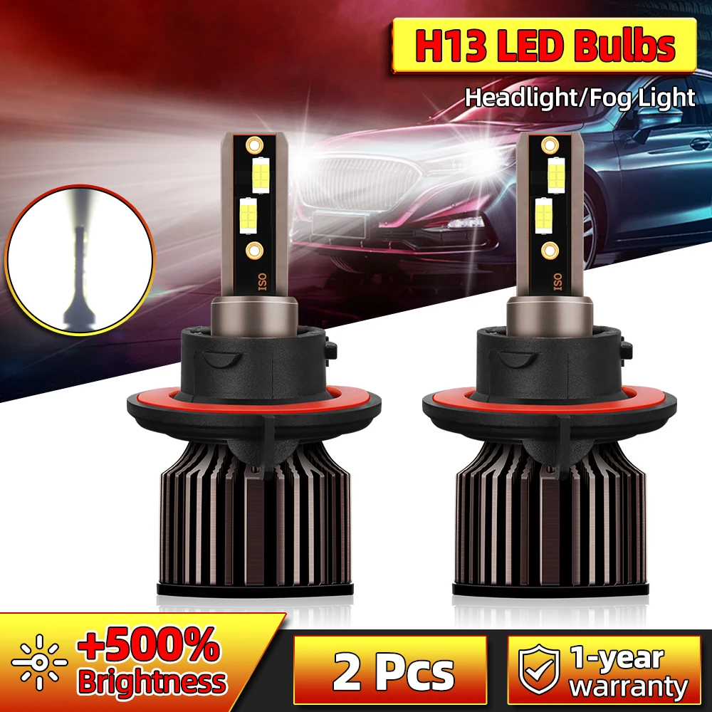 Canbus Car Lights 27000LM Super Bright LED Headlamps 180W High&Low beam H13 Car Headlight Bulbs 6000K White Turbo HeadLamps