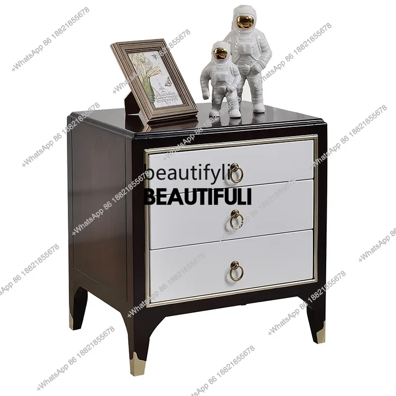 ss8350 American bedside table neoclassical solid wood, bedroom locker simple bedside table modern bedside table