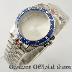 Goutent Sapphire Glass 36mm Watch Case Blue Ceramic GMT Watch Bezel Fit NH34 NH35 NH36 ETA 2824 PT5000 ST2130 Movement