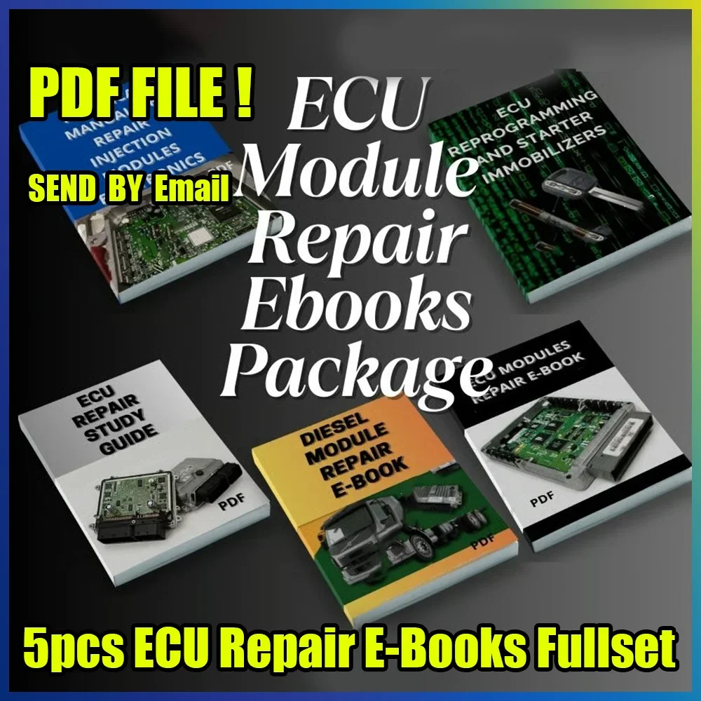 5 pièces ECU réparation livres électroniques ensemble complet Guide d'étude fichier PDF Modules ECU cours de reprogramme pour atelier voiture camion aide de Diagnostic
