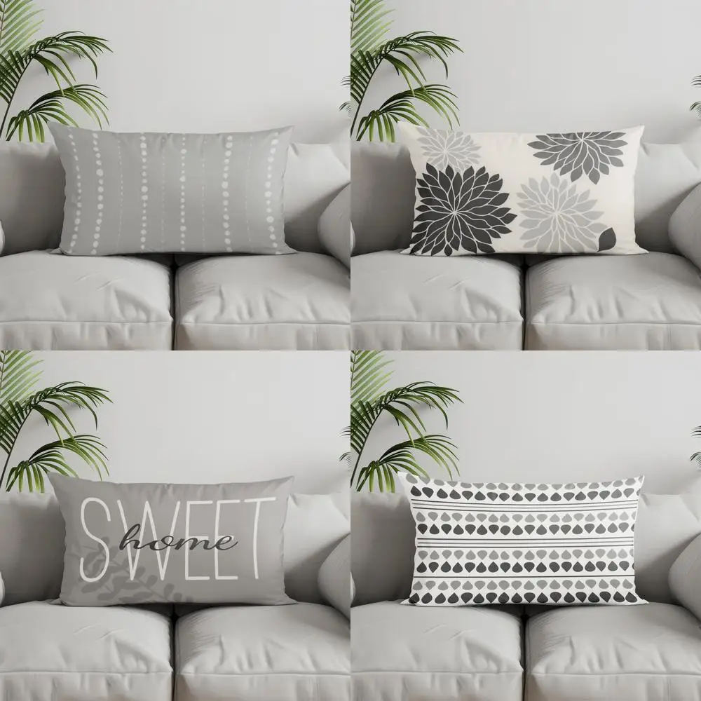 Home Decor Polka Dot Stripes Rectangle Pillow Suitable For Sofa Bedroom Car Pillow Cover Cushion Rectangular Back Cushion