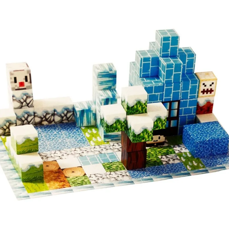 Magnetic Building Block Magnet Cube Mine World Set for Boy Girl Kid Age 3+ DIY Model Children STEM Sensory Toy Christmas Gift