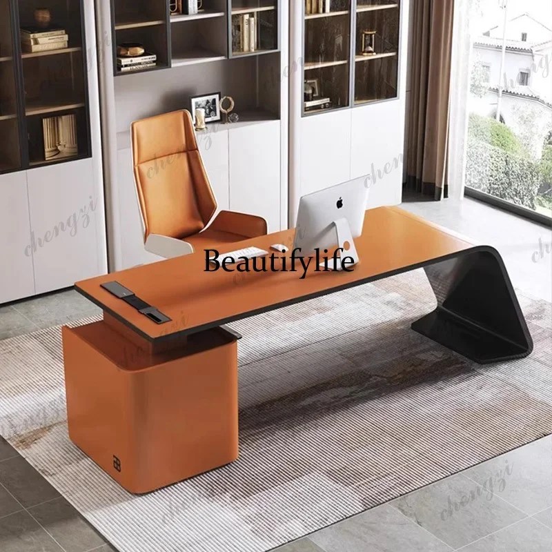 N178 Luxury Paint Office Desk High-end Simple Modern Creative Boss Desk President Manager Mesas De Escritorio