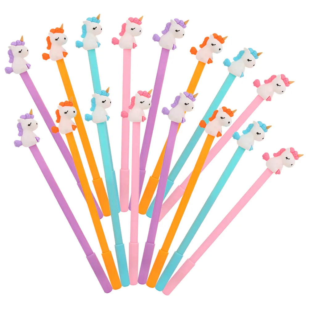 16Pcs Portable Writing Pen For Office Desk Pens Christmas Stocking Fillers Neutral Gel Simple Cartoon Shape Leakproof