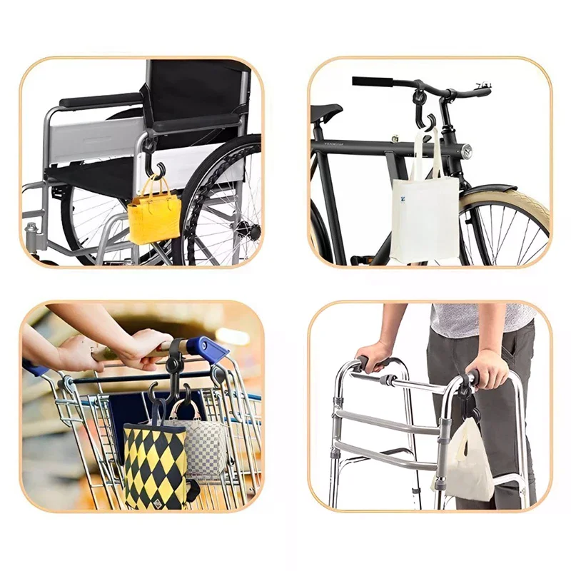 Passeggino multifunzionale Doppi ganci Carrello della spesa Borsa appesa Fibbie appese Gancio per sedile posteriore per auto Accessori universali