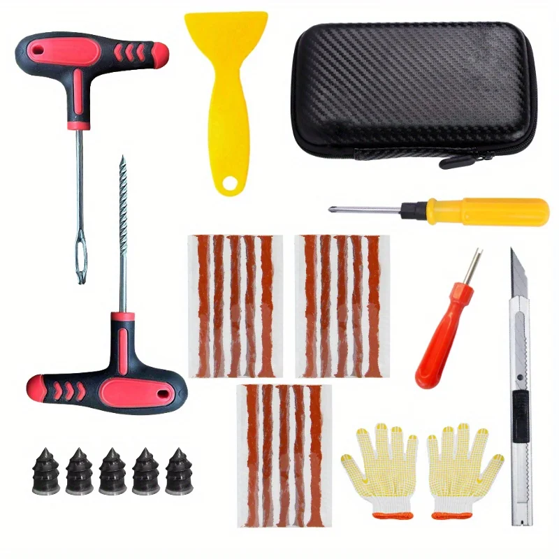 

Инструмент для ремонта автомобильных шин, набор инструментов для ремонта шин, набор инструментов для шиповки, авто велосипед, бескамерная заглушка для прокола шин, гаражные инструменты с резиновой полосой