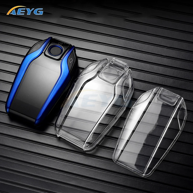 TPU Car Key Case Cover Shell Fob For BMW Display LCD 5 Series 6 Series 7 Series 8 Series G01 G02 G05 G11 G12 G30 Keychain