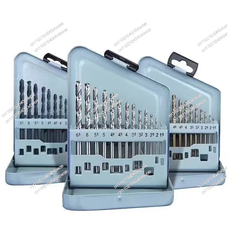 Industrial Grade Straight Shank Twist Drill 13pc Cobalt Bit Set Stainless Steel Hole Opener Punching Impact Drill