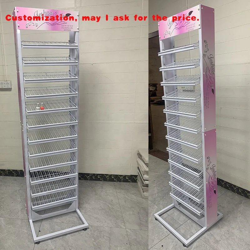 

custom.2023 Best Seller Metal Cosmetics Display Stand Nail Polish Shelf Display Stand Cosmetics