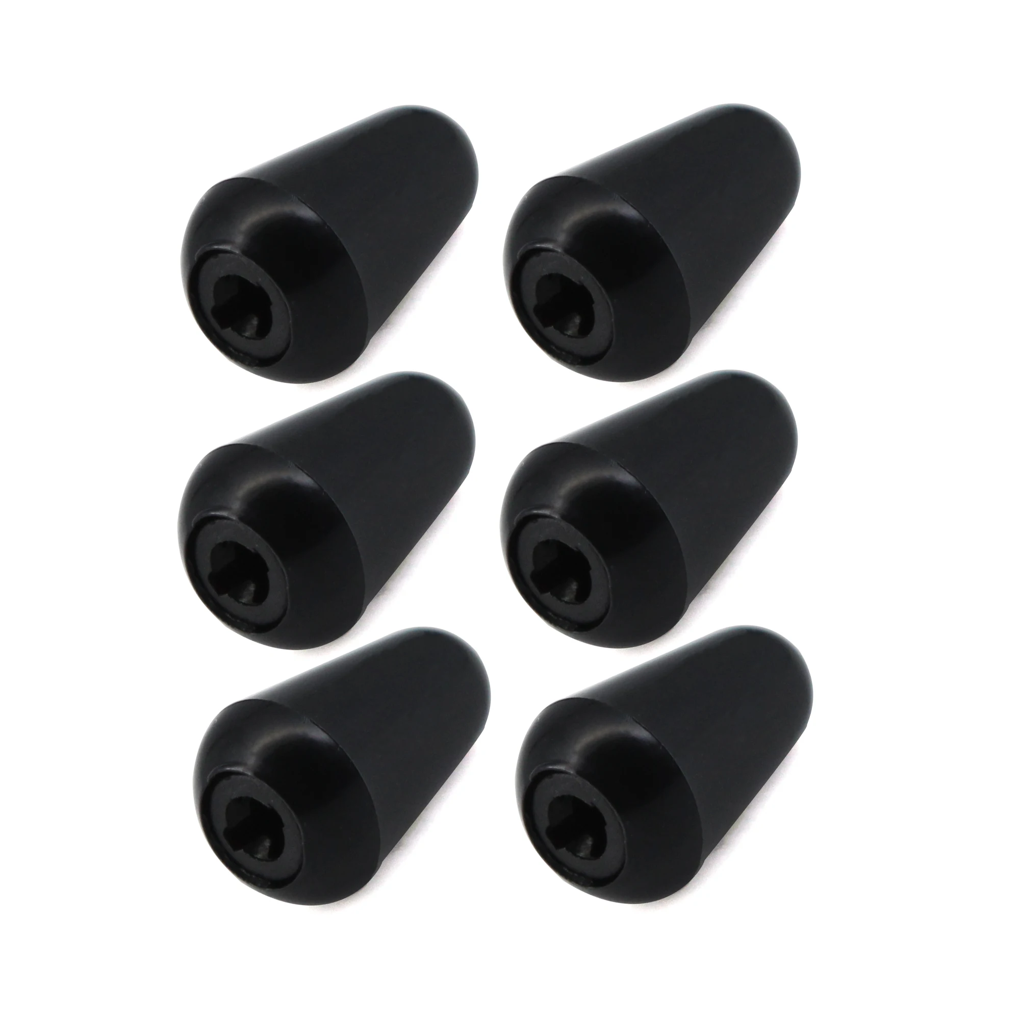 NEW 6pcs Plastic Electric Guitar 5 Way Switch Knobs Tip Cap Buttons ,Black