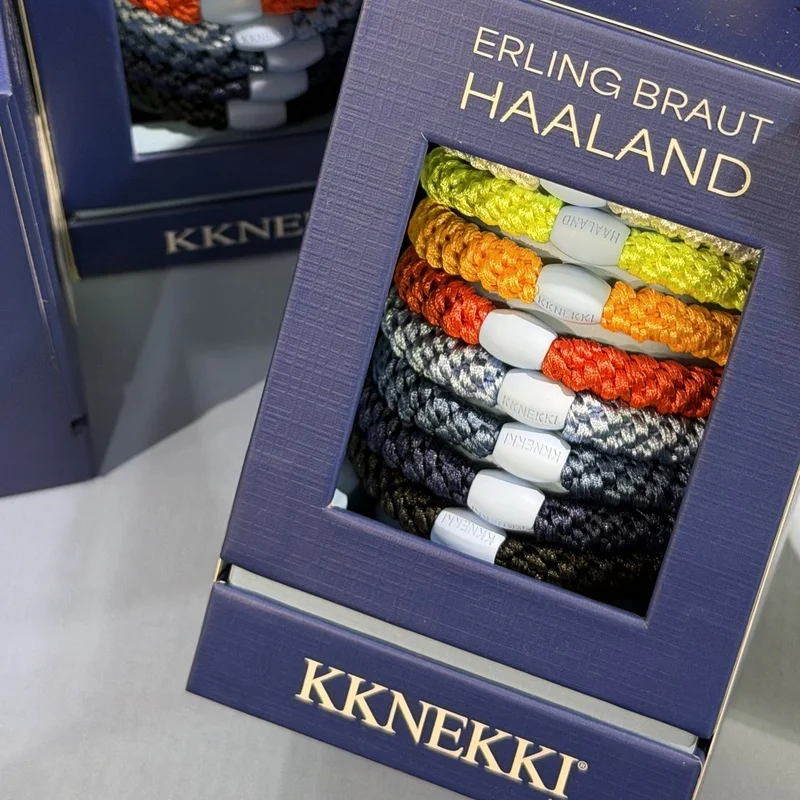 2026 New Kknekki Limited Edition Erling Haaland Signature Hair Ties 8-Piece Gift Box Set Durable Elastic Bands Snag-Free