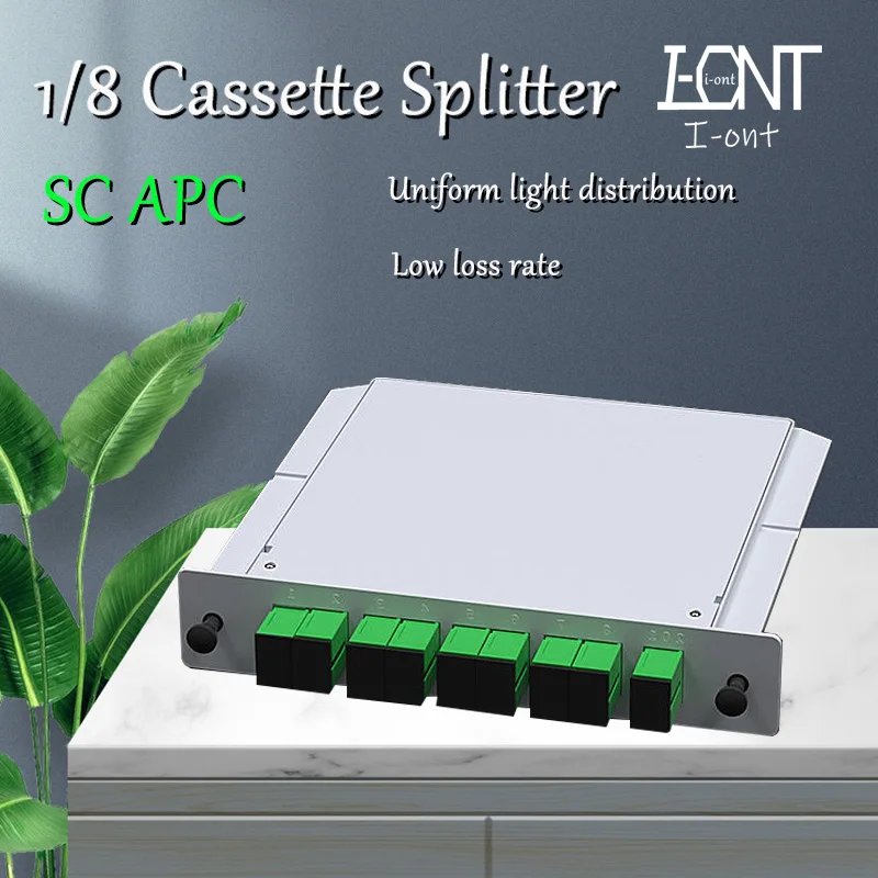 10pcs/lot SC APC 1X8 Fiber Optic FTTH Cassette Box Optical Coupler SC APC PLC 1X8 Fiber Splitter Box Beam Splitter