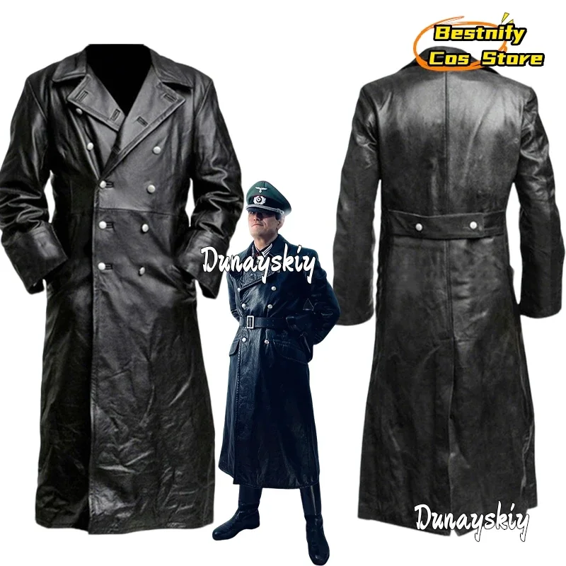 

CosplayRWW2 MILITARY Cosplay Costume Vintage Leather Jacket For Men Medieval Coat Halloween Party Role-playing Uniform Suit s-2x