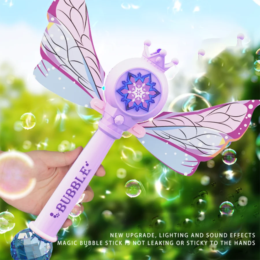 Bubble Wands for Kids Girls - LED Light & Music Bubble Machine, Outdoor Party Birthday Toys for Toddlers, Christmas Gift for 3-8