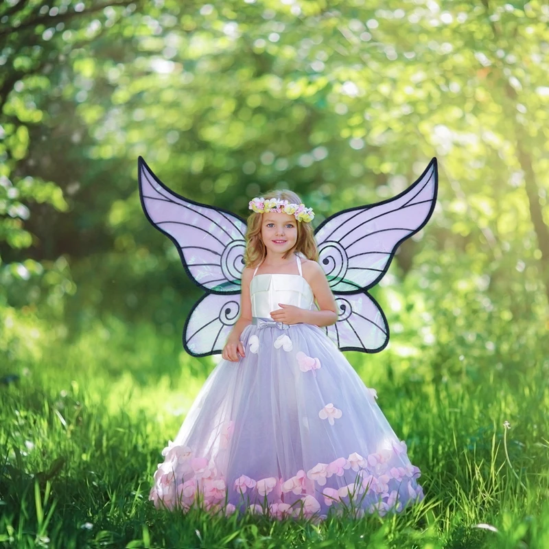 Halloween Fairy Wings for Women Spooky Skull Butterfly Wings Fairy Costume for Birthday Party Festival