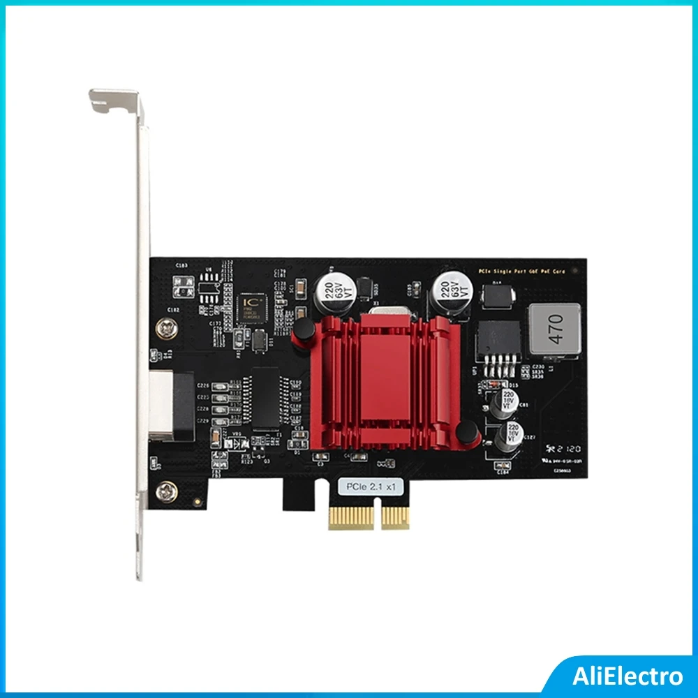 

PCI Express GigE Vision PoE + Framer Grabber 1 Gigabit Ethernet Port 10/100/1000Mbps POE Lan Card Based on I210