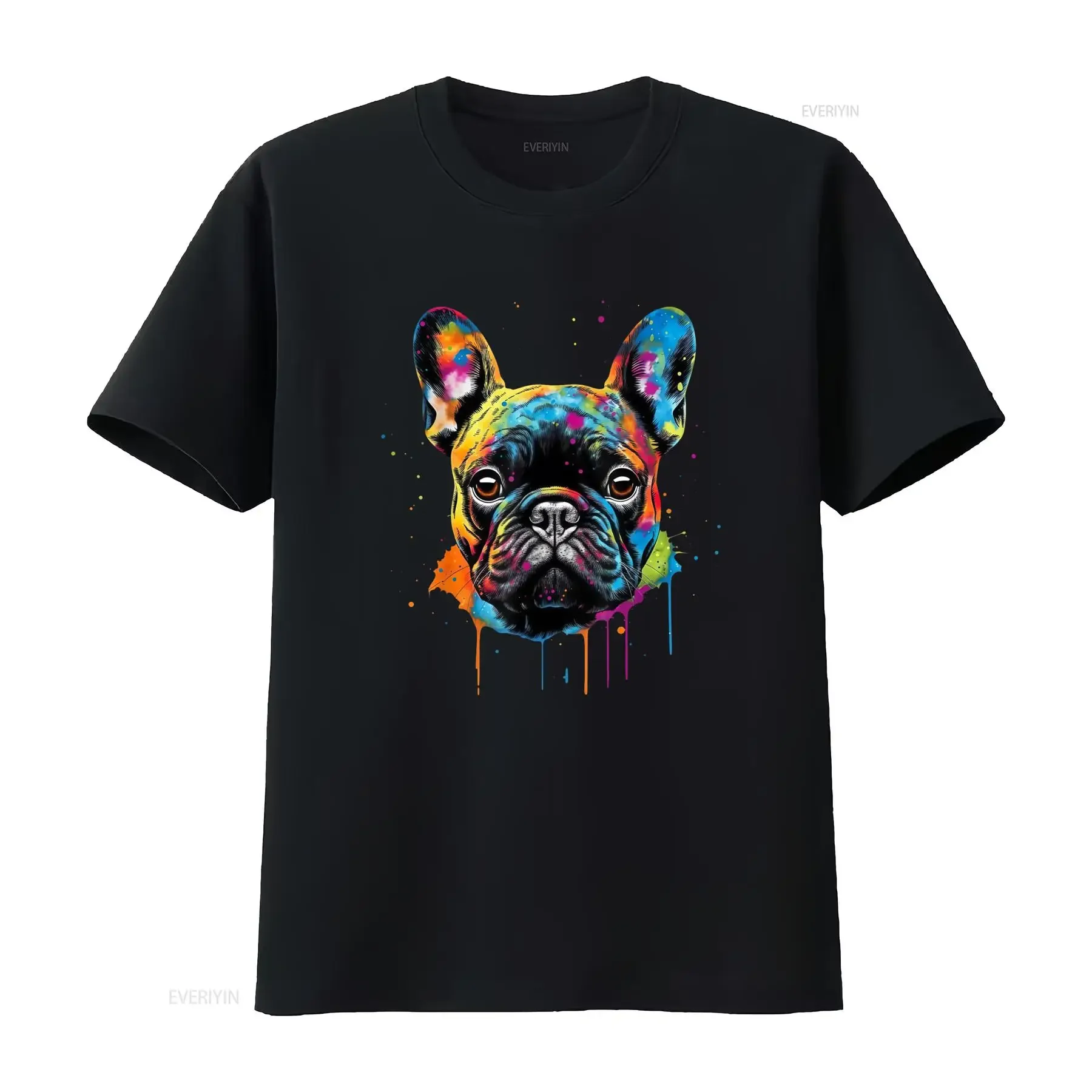 Maglietta colorata per cani Proud To Be A Frenchie Lover Girocollo casual tessuto leggermente elasticizzato vestibilità