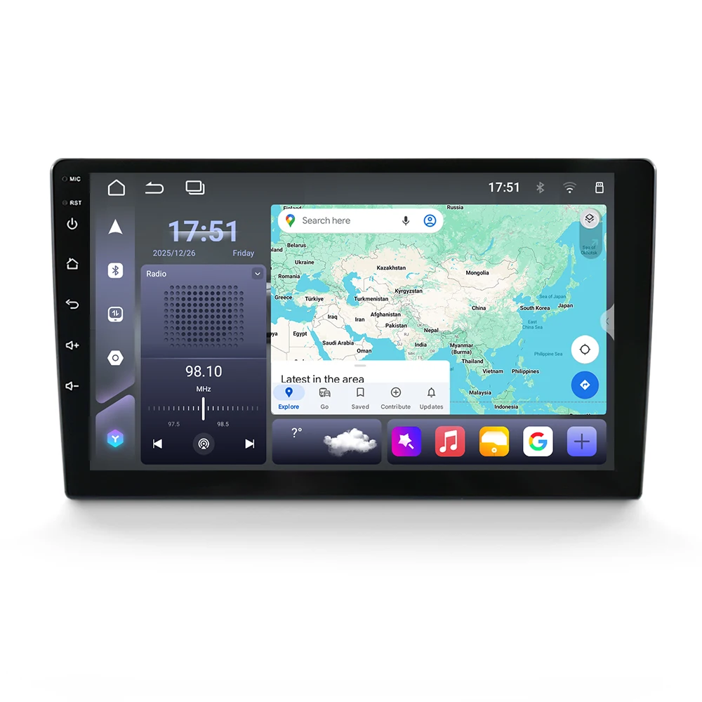 Mekede 9 / 10 Zoll Autoradio Multimedia-Player 1280*720 Universelles Steuergerät Android 15 Navigation GPS Intelligente Systeme Kabelloses Carplay AUTO – Detail 8