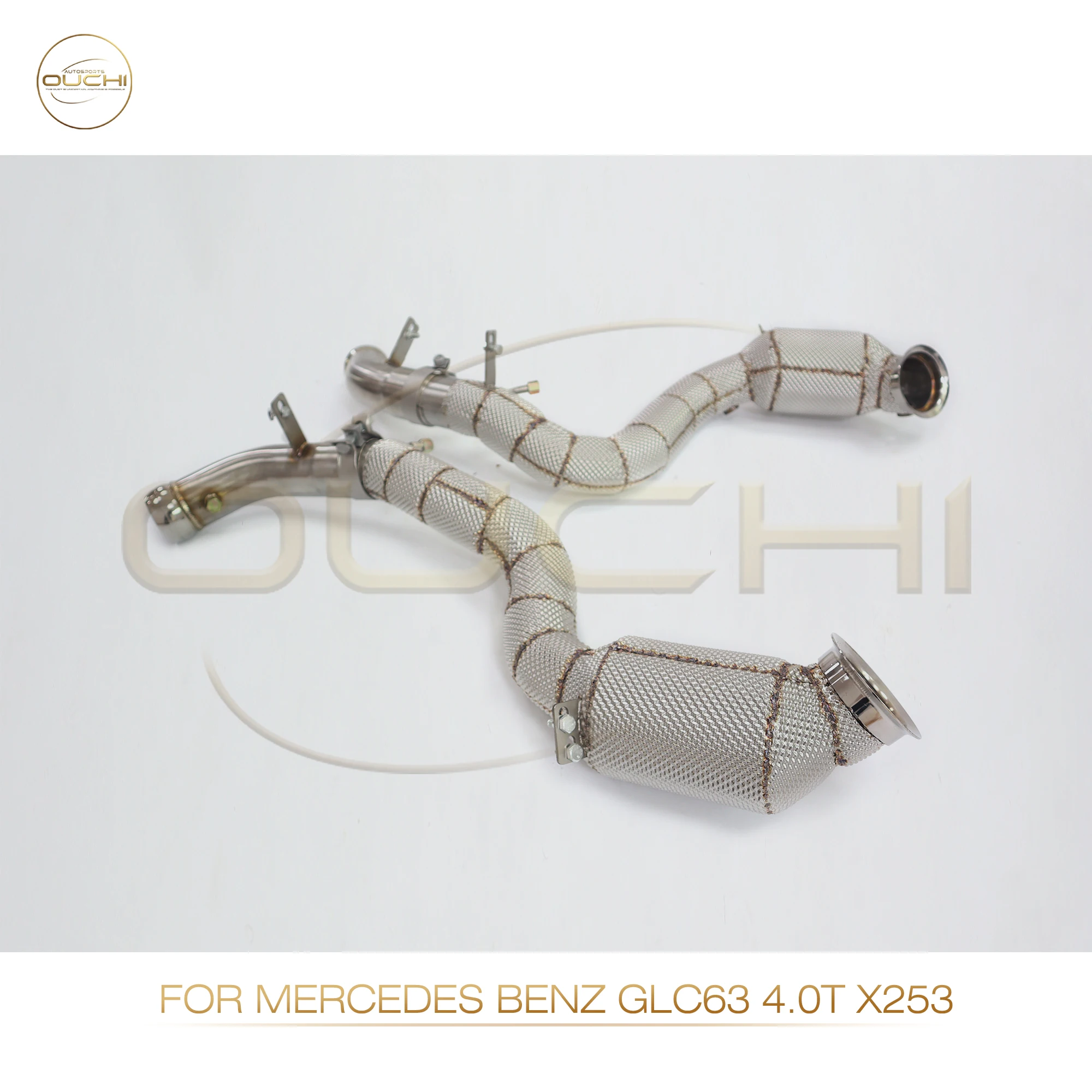 Performance Downpipe for Mercedes Benz AMG GLC63 X253 4.0T OUCHI High Flow Exhaust System Catted Catless Pipe