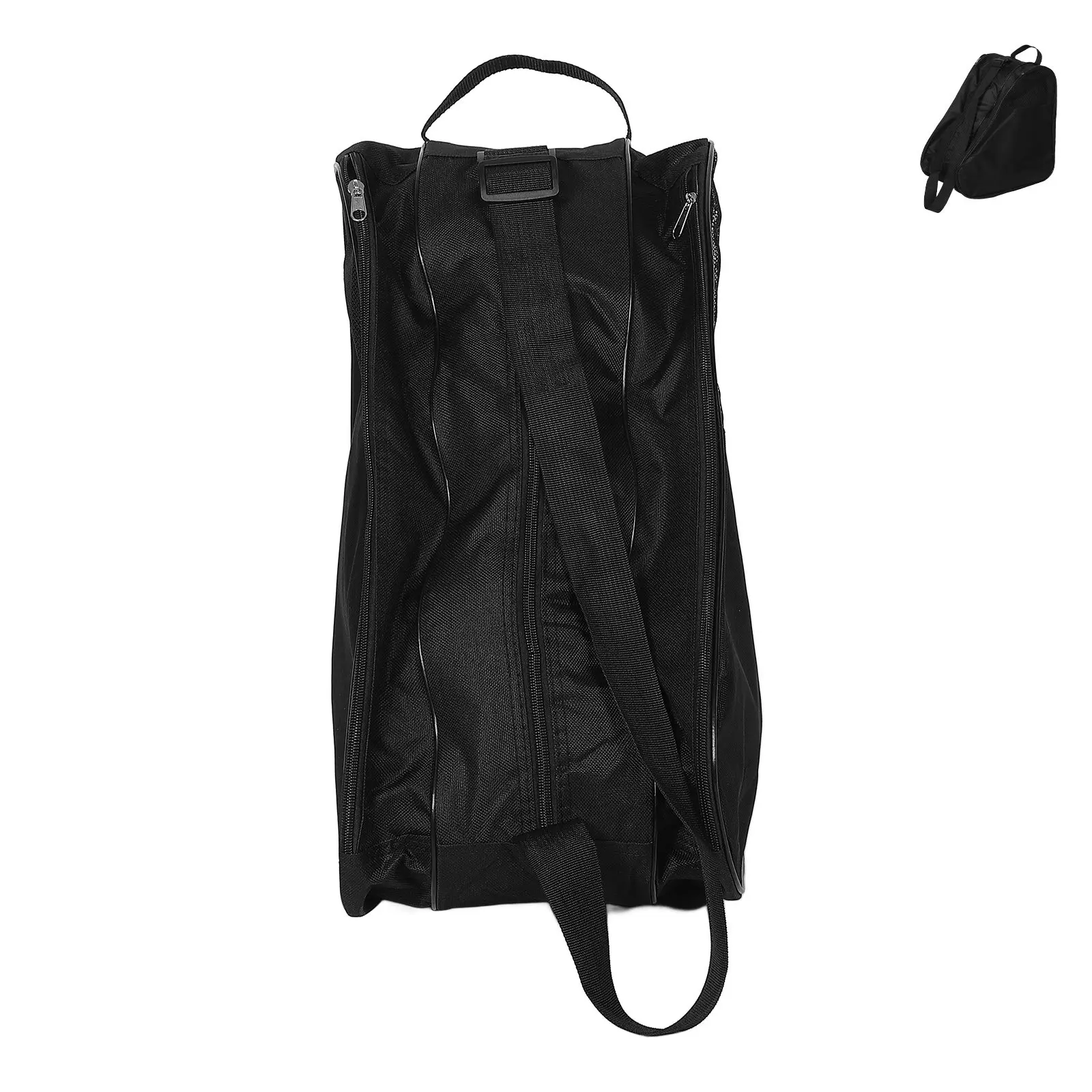 

Roller Skates Bag Black Mesh Multifunctional Three Layer Large Capacity Lightweight Shoulder Backpack Skate Storage Organizer