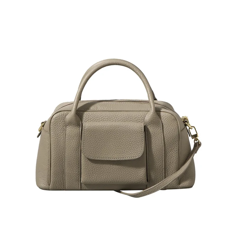New Top Layer Handheld Cowhide Boston Large Capacity High-end Luxury Designer Handbag Crossbody Leather Sac De Luxe Femme