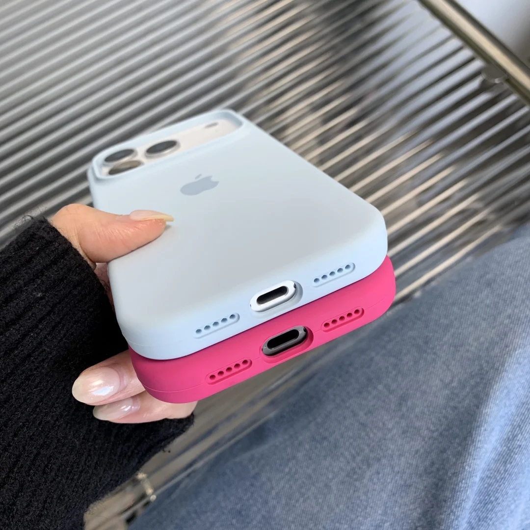 الأصلي سيليكون قضية الهاتف آيفون 17 16 13 16 15 14 12 برو حالات آيفون 16 17 13 11 12 14 15 17 برو ماكس الغطاء الرسمي